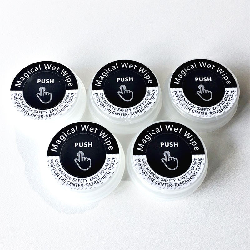 Wet Wipes Factory - Hot Sales Disposable Magic Wet Wipes Capsule Effective Daily Cleansing Push-Compressed Wet Tissues