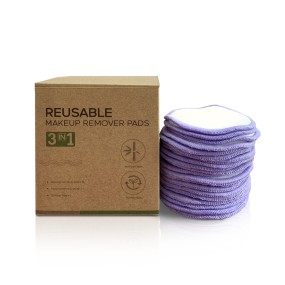 Makeup Remover Pads Factory - Reusable Colorful Bamboo Rounds Finger Pocket Cotton Makeup Remover Pads Machine Made