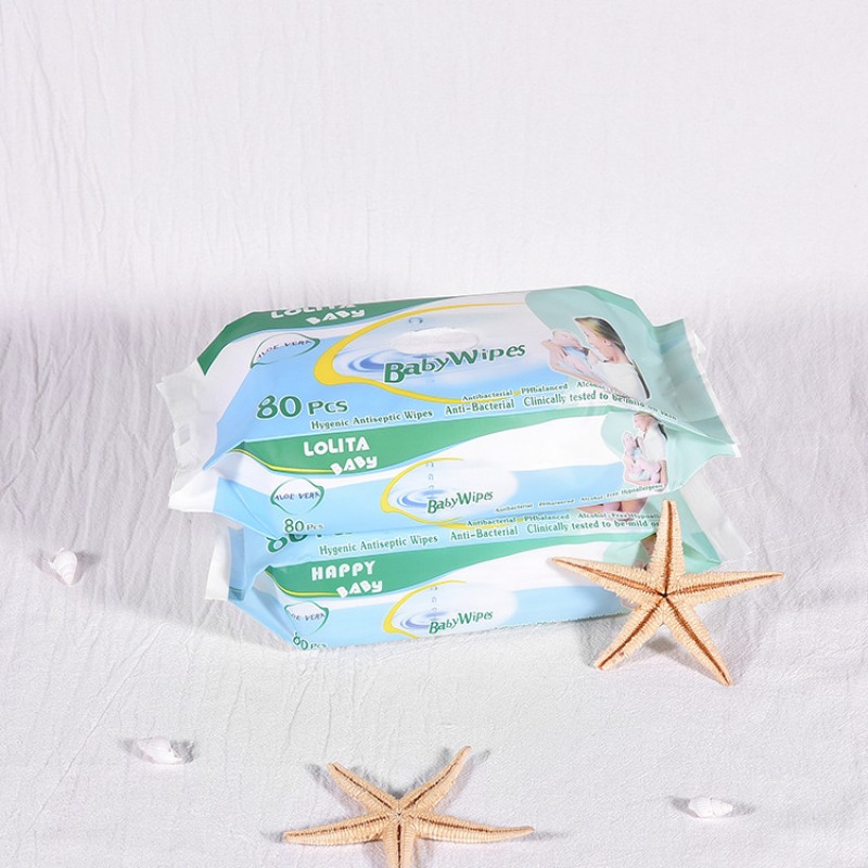 Baby Cotton Wipes Manufacturer - 80 Counts Sensitive Soft Cleaning