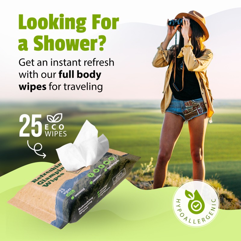 Camping Wet Wipes Factory - Travel Biodegradable Face Body