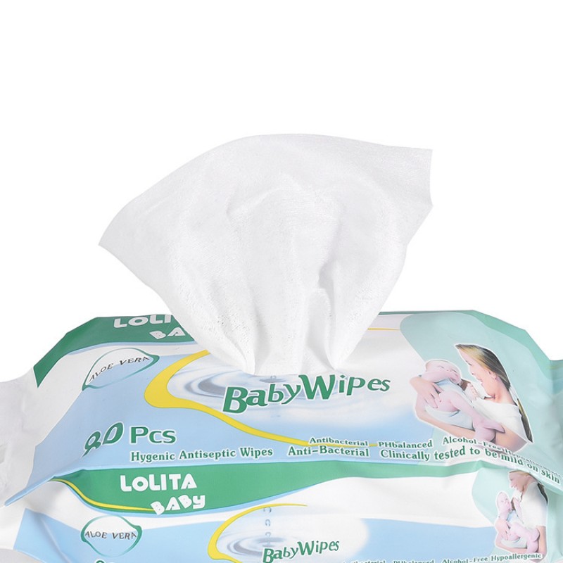 Baby Cotton Wipes Manufacturer - 80 Counts Sensitive Soft Cleaning