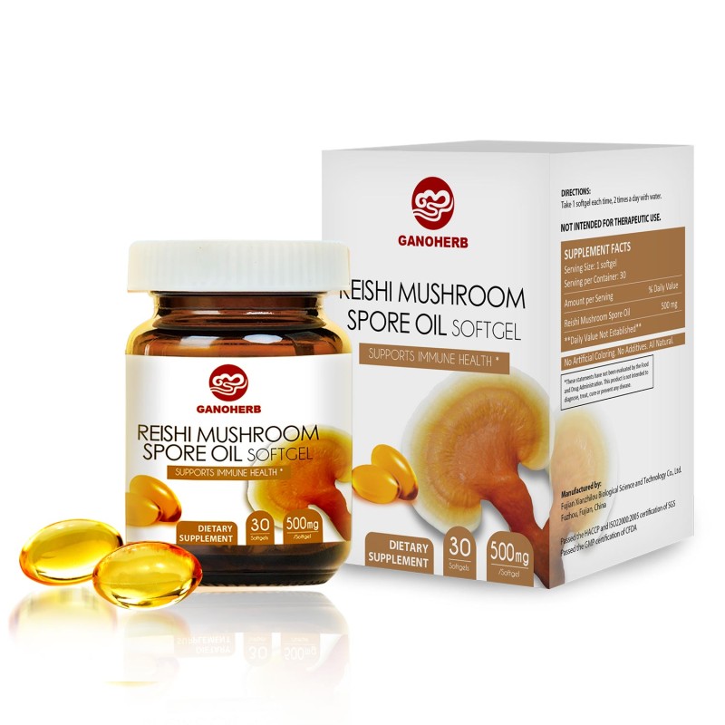 EU Organic Ganoderma Spore Oil Softgel Capsules Supplier - OEM Custom Easy to Swallow