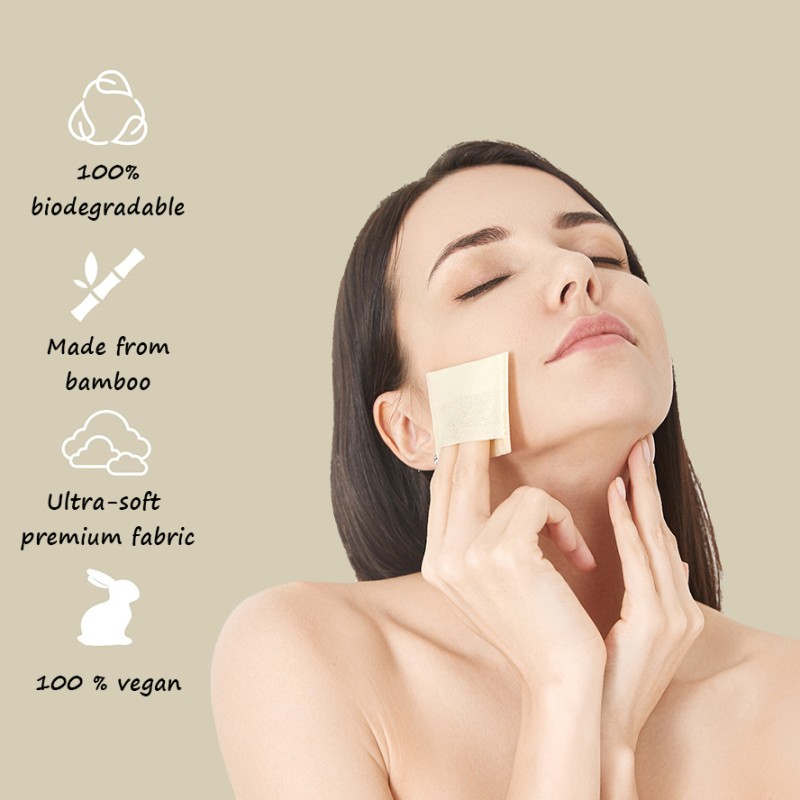 Bamboo Pads Manufacturer - Biodegradable Disposable Bamboo Yellow Cosmetic Cotton Pads for Cleansing Bulk Order