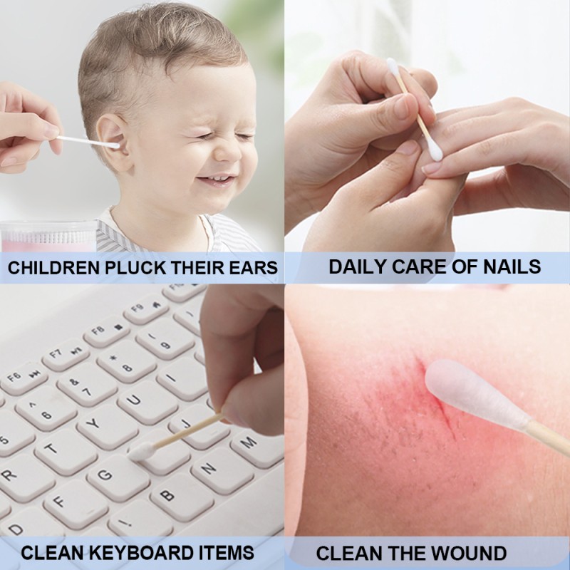 Cotton Buds Manufacturer - 100 Sticks Round Box Simple Packaging Cotton Buds in Bulk Microfibre Bud for Cleaning