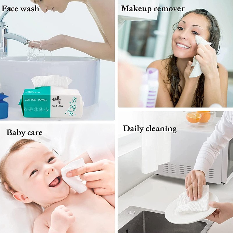 Face Wipes Manufacturer - OEM Face Cleansing Dry Towel Wipes Tissue Private Label Makeup Remover Disposable Cotton