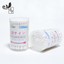 Cotton Buds Manufacturer - 100 Sticks Round Box Simple Packaging Cotton Buds in Bulk Microfibre Bud for Cleaning