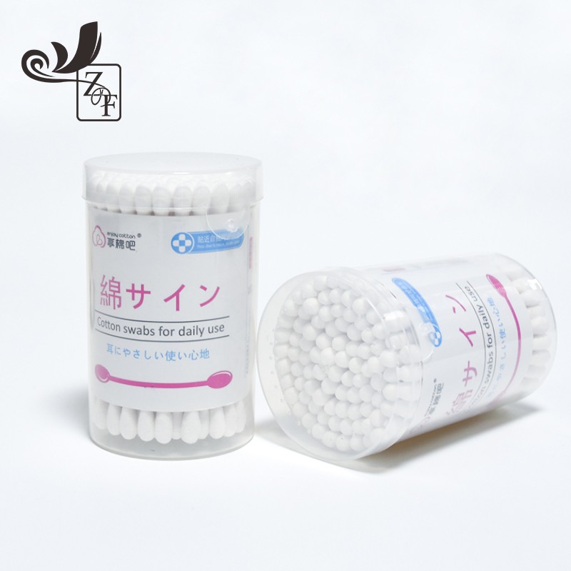 Cotton Buds Manufacturer - 100 Sticks Round Box Simple Packaging Cotton Buds in Bulk Microfibre Bud for Cleaning