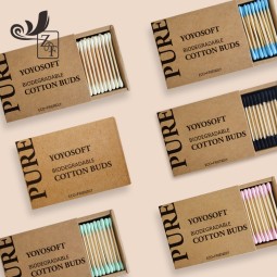 Makeup Swabs Manufacturer - Simple Packaging Factory Makeup Cotton Swabs Organic Cotton Buds Customizable