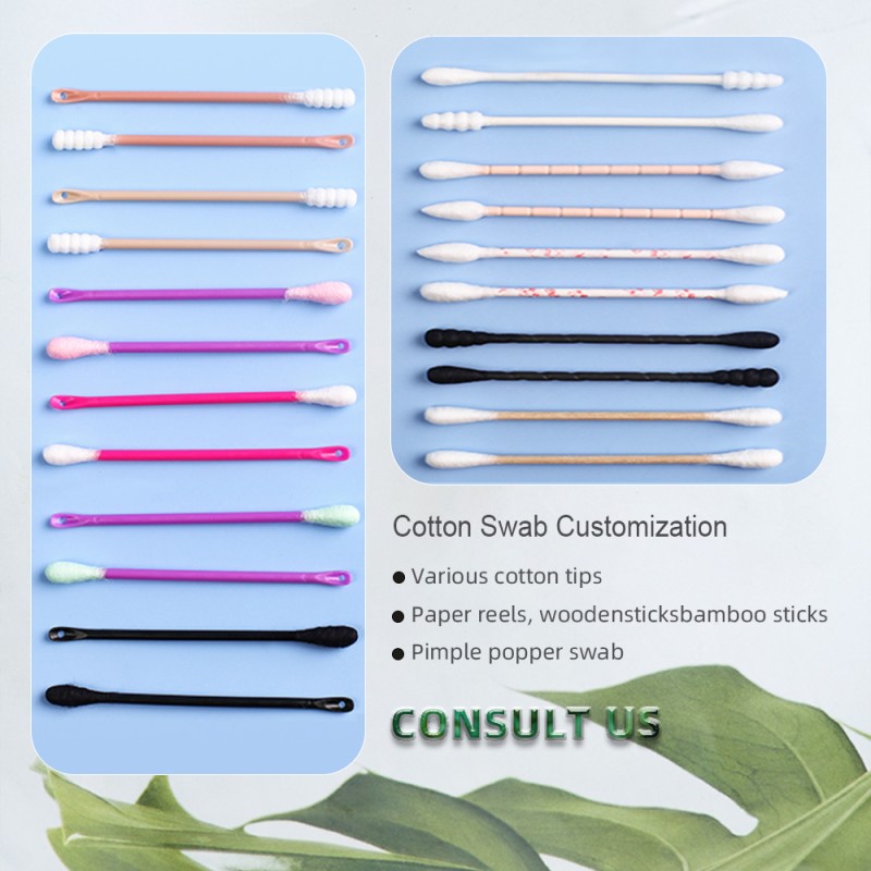 Makeup Swabs Manufacturer - Simple Packaging Factory Makeup Cotton Swabs Organic Cotton Buds Customizable