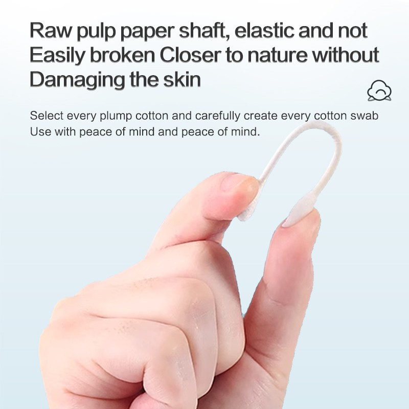 Cotton Swabs Supplier - Simple Packaging Organic Cotton Buds Factory Makeup Cotton Swabs Bulk Supply