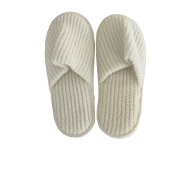 Disposable Slippers Supplier - Autumn Winter Coral Fleece Waffle Non-Slip Disposable Open Toe Hotel Slippers Cotton