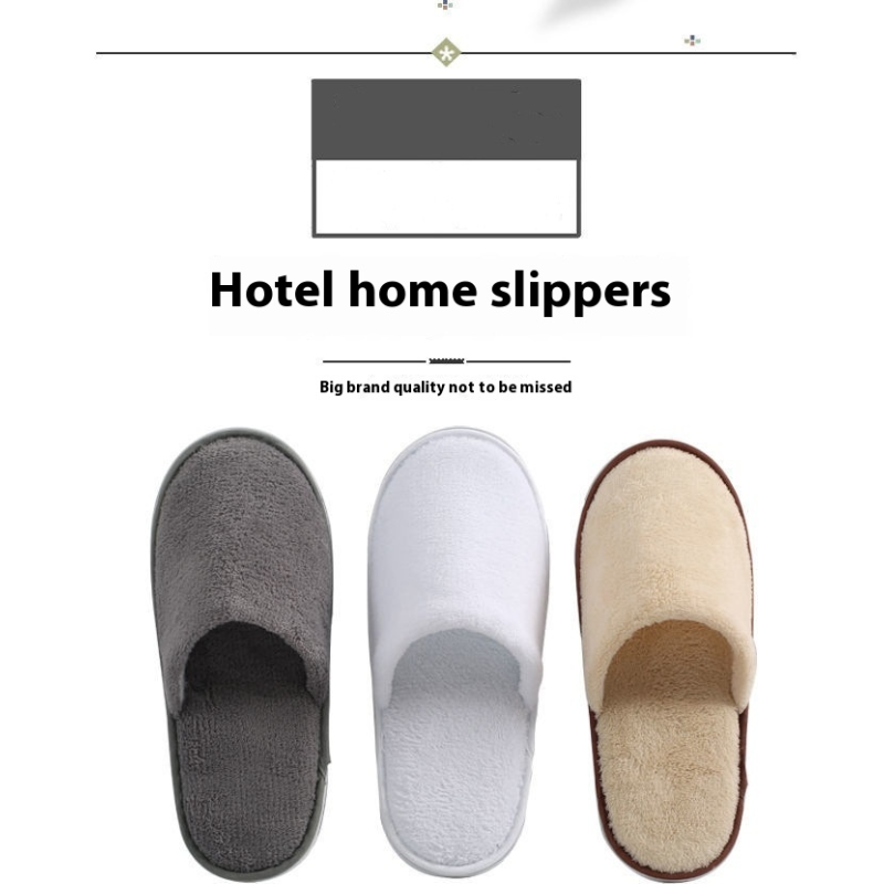 Hotel Slippers Factory - Autumn Winter Coral Fleece Waffle Non-Slip Hospitality Hotel Slippers Disposable Open Toe