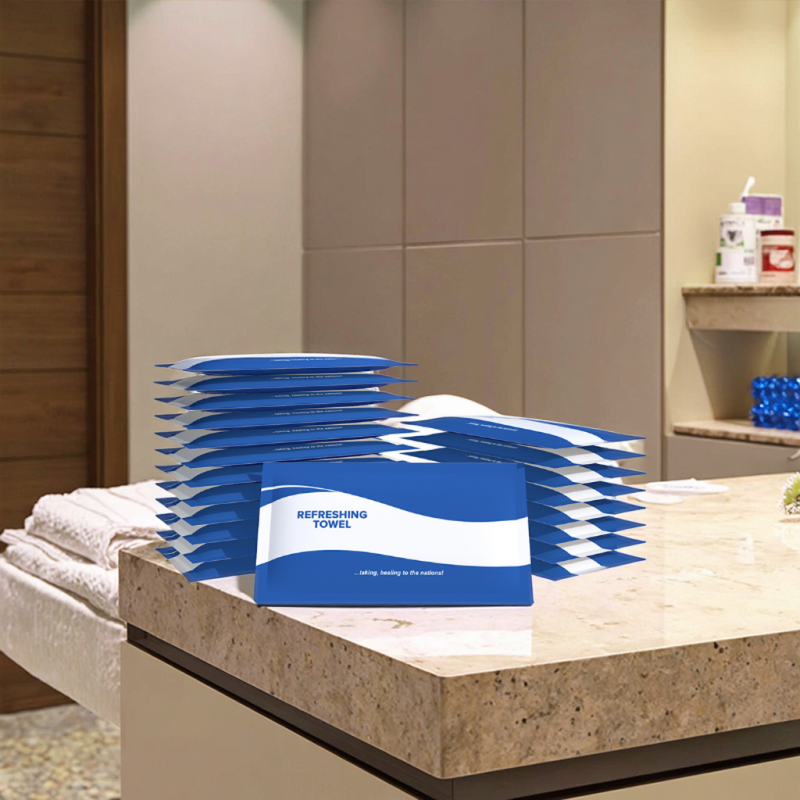Spa Towel Factory - Alcohol Free Lemon Fragrance Disposable Refreshing Wet Towel for Spa Professional Use