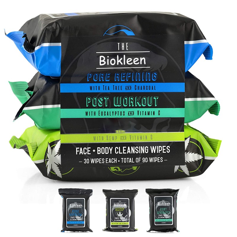 Body Wipes Manufacturer - 90 Count Biodegradable Quick Mint Refreshing Body Wipes Gym Hiking Travel Camping Post Workout