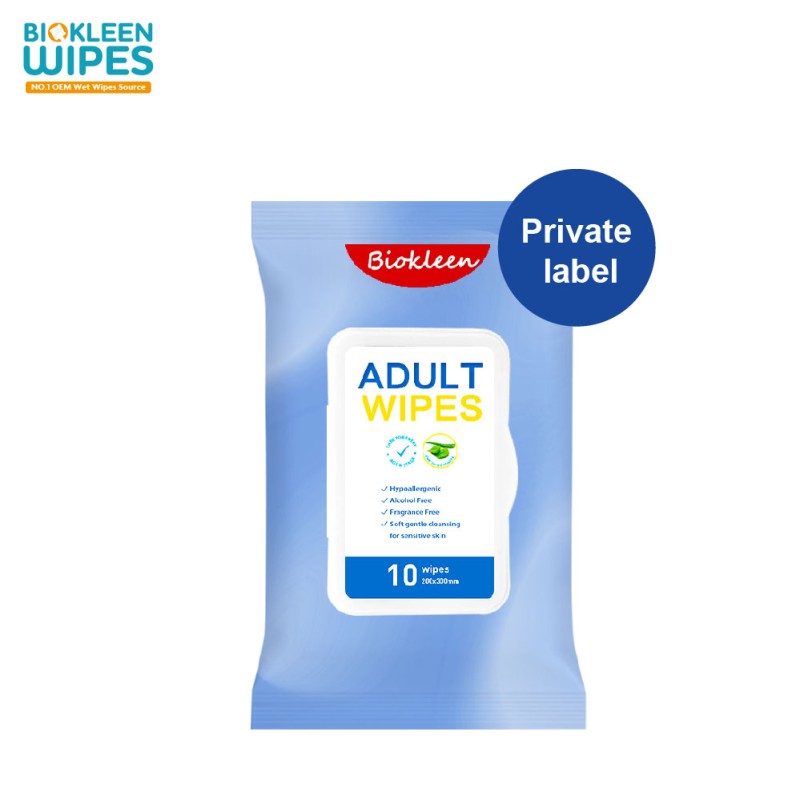 Adult Body Wipes Supplier - Biokleen Free Sample Large Sheet Adult Body Wet Wipes Adult Wipes with Aloe for Adult