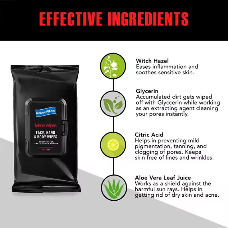 Resealable Wipes Supplier - Biokleen 50 Count Resealable Flip Hand and Deodorizing Wipes After Workout Body Facial Wipes