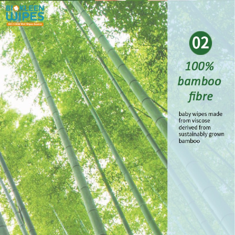 Compostable Wipes Supplier - Biokleen Custom logo 60 Free Sample 100% Compostable Biodegradable Wet Wipes Disposable Bamboo