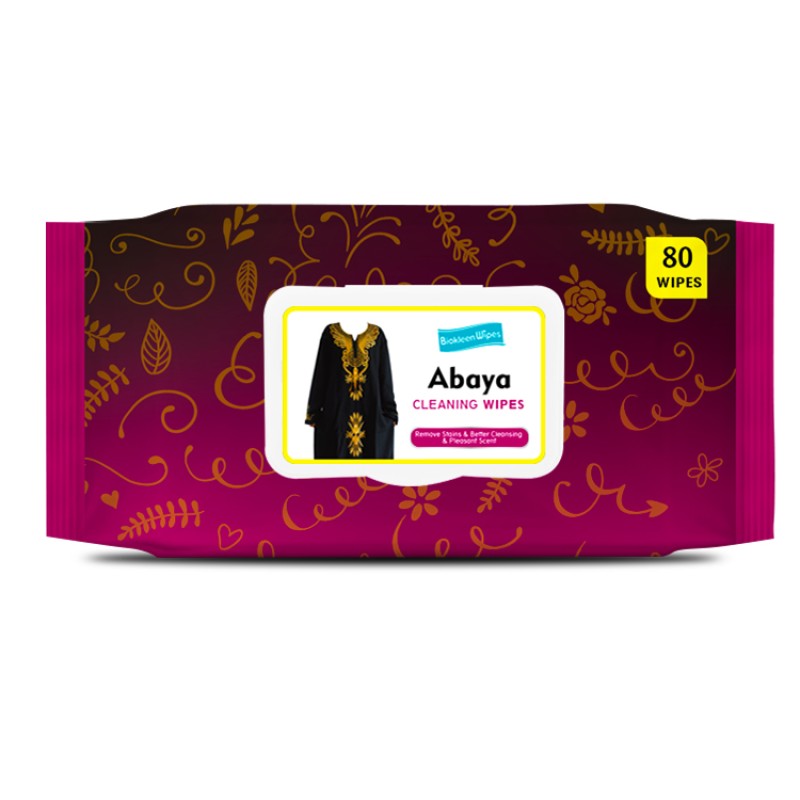 Abaya Wipes Supplier - Biokleen Private Label Big Size 25 Count Easy Cooling Abaya Cleansing Wipes Pure Water Aloe