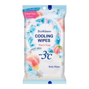 Cooling Wipes Manufacturer - Biokleen OEM 20 Count Unscented Refreshing Floral Peach Soap Body Cooling Wipes