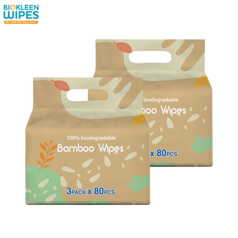 Organic Wipes Supplier - Biokleen Factory Disposable Peal Pattern Kids Mouth Hand Sensitive Baby Wet Wipes Biodegradable
