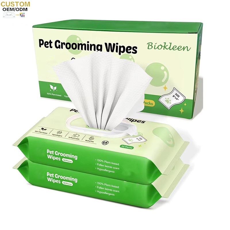Pet Wipes Supplier - Biokleen 80PCS Free Sample Pet Wipes Dog Ear Vitamin E Dog Wipes Cleaning Pet Wet Wipes