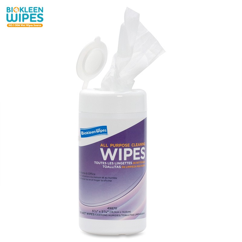 Medical Wipes Factory - Biokleen OEM 100 Count/Canister Lint Free Alcohol-Free Disposable Disinfection Medical Wipes