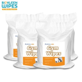 Gym Cleaning Wipes Supplier - Biokleen Hot Selling 800 1200 Count Custom Floor Stainless Steel Nonwoven Spunlace Gym