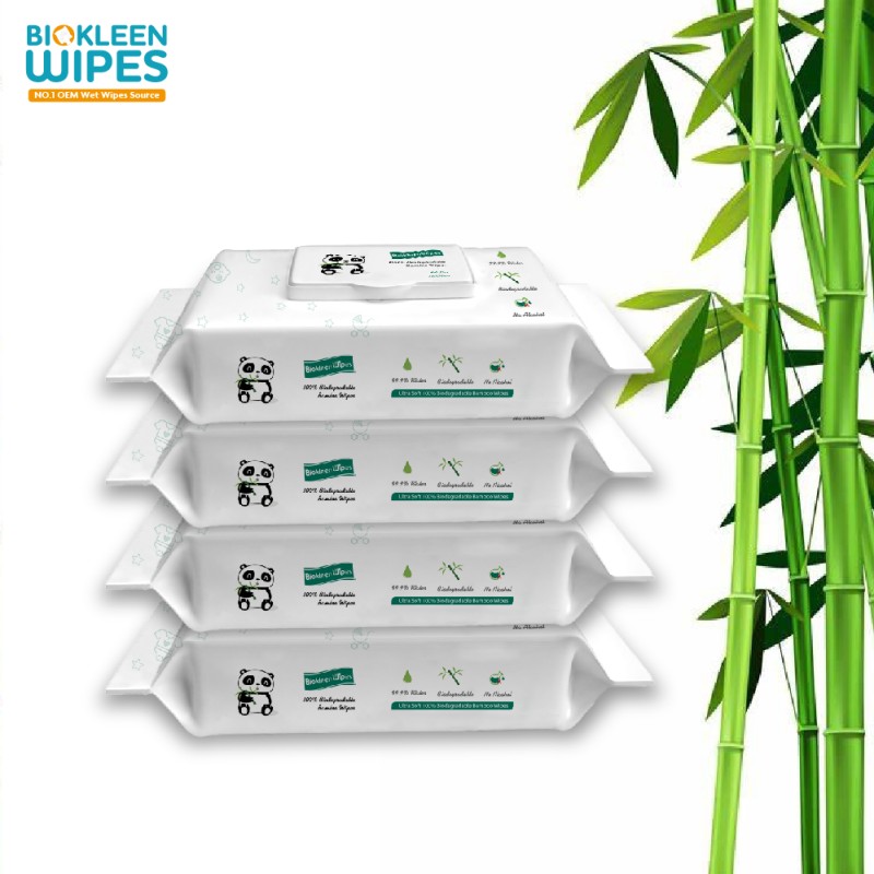 Bamboo Wipes Manufacturer - Biokleen 80ct Eco Friendly Biodegradable Chemical-free Bamboo Baby Bamboo Wet Wipes