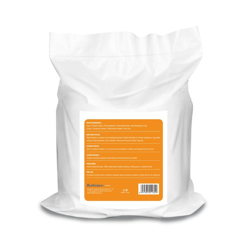 Fitness Wipes Manufacturer - Biokleen Gym Wipes Roll 1200ct Multipurpose Fitness Equipment Wipes Refill Gym Cleaning Wipes