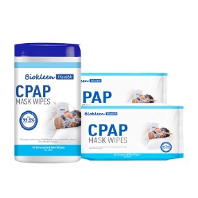 Skin Safe Wipes Supplier - Biokleen OEM Free Sample 70ct EPA-Registered Alcohol-free Unscented Skin Safe CPAP Cleaning