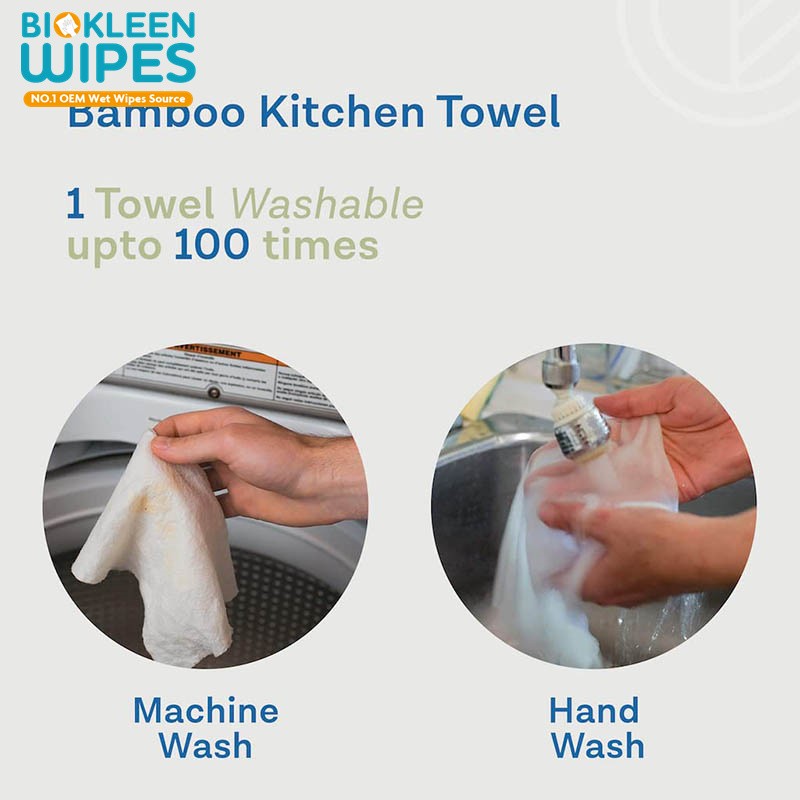 Eco Friendly Wipes Factory - Bio OEM 50pcs Eco Friendly Kitchen Bathroom Cleaning Super Absorbent Washable Cloth