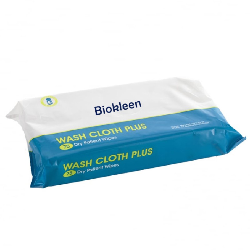 Wash Cloth Factory - Biokleen 75Ct/Bag Wash Cloth Hospital Dry Patient Bathing Wipes Dry Wipes