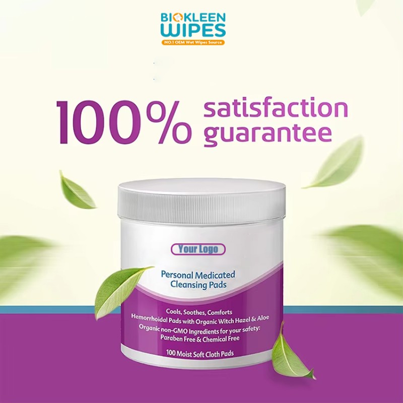 Personal Cleansing Pads Supplier - Biokleen 100 Pads Cool Comfort Personal Cleansing Pads Organic Witch Hazel Aloe Vera