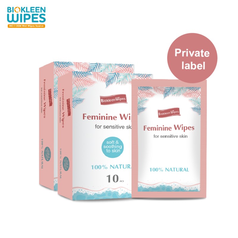 Intimate Wipes Manufacturer - Single Travel Size Private Label Individual Wrapped Organic Feminine Personal Care Hygiene