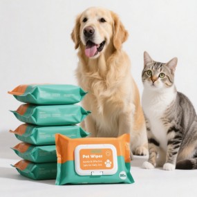 Pet Wipes Manufacturer - Biokleen 80ct ODM Organic Biodegradable Bamboo Puppy Clean Grooming Wet Wipe Paw Ear Eye