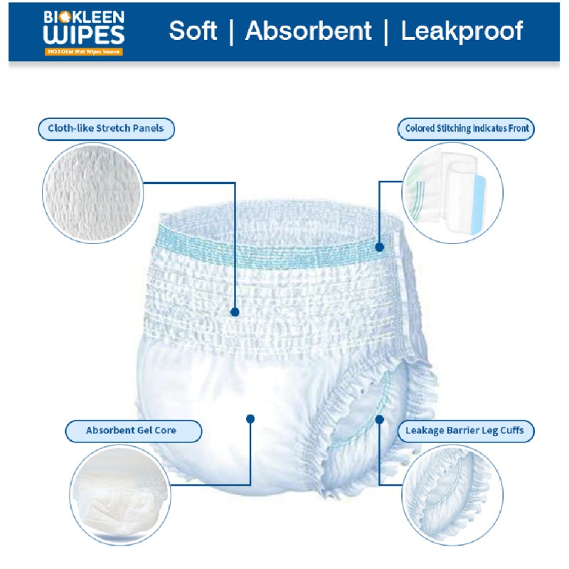 Adult Diapers Factory - Biokleen Extra Thick Adult Depends Diapers Women Cheap Wholesale Price Free Sample Adult Diapers