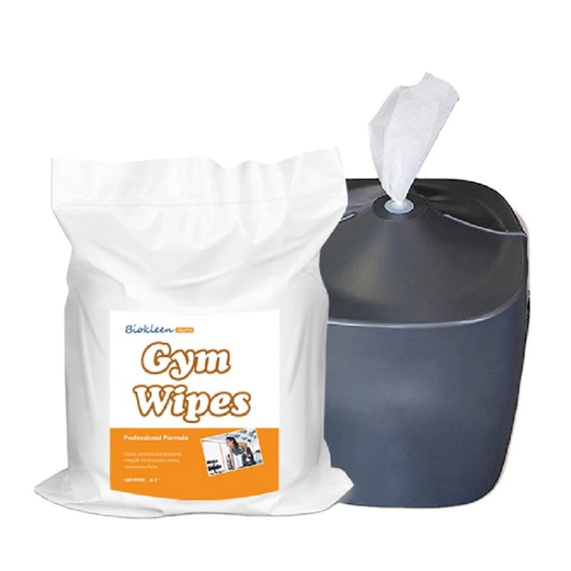 Multi-surface Wipes Supplier - Biokleen OEM 800/1000/1200 PCS Multi-surface Fitness Equipment Wipes Gym Wet Wipes