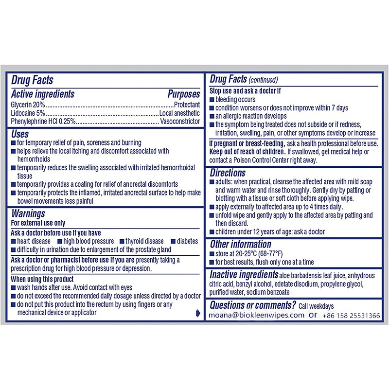 Hemorrhoid Wipes Supplier - Biokleen Free Sample Suitable Menstruation Flushable Moist Toilet Hemorrhoids Wipes Witch Hazel