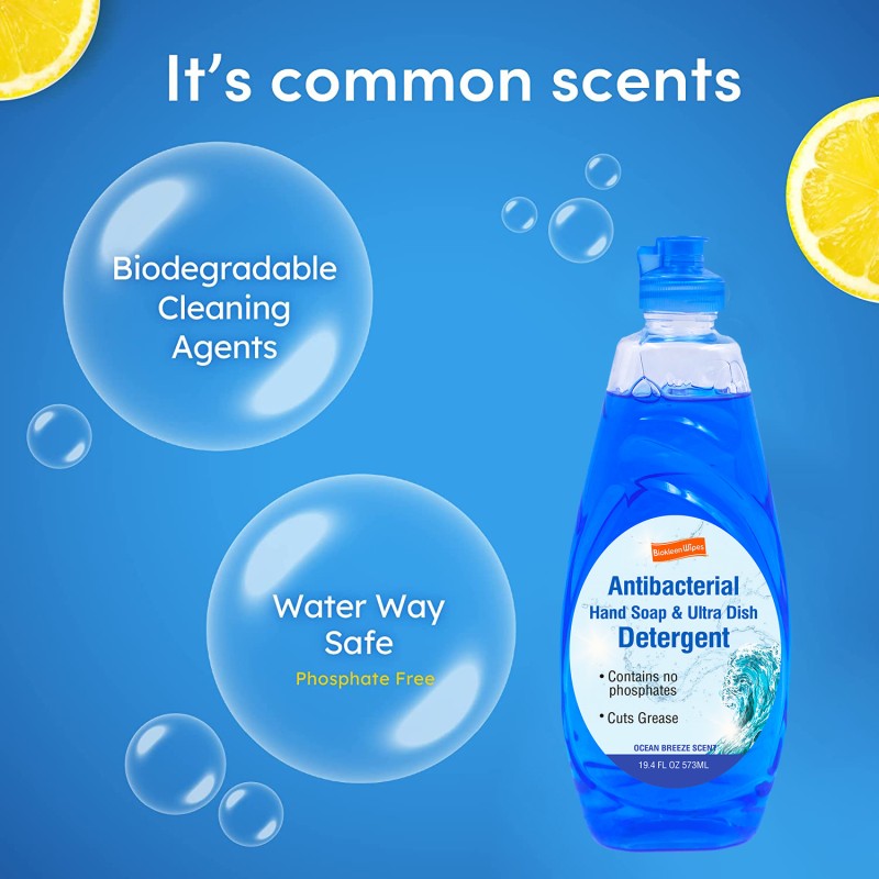 Household Clean Supplier - Biokleen 573ML Eco Lemon Scent Household Clean Dishwash 99.9% Disinfect Chemicals Detergent