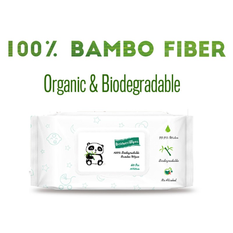 Bamboo Wipes Manufacturer - Biokleen 80ct Eco Friendly Biodegradable Chemical-free Bamboo Baby Bamboo Wet Wipes