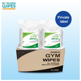Wet Wipes Factory - Biokleen Custom Natural Heavy Duty Wet Wipes Hand Gym Fitness Cleansing Wipes Floor Standing Gym