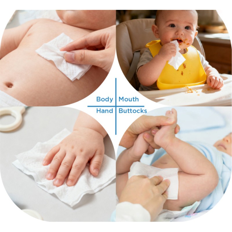 Baby Wipes Supplier - Biokleen 80PCS Unscented 99.9% Pure Water Newborn Wet Wipes Water Based Cleansing Wipes