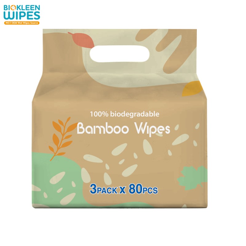 Bamboo Wipes Supplier - China Custom 40G Weight 80 Pcs Eco-Friendly Natural Compostable Wipes Organic Biodegradable