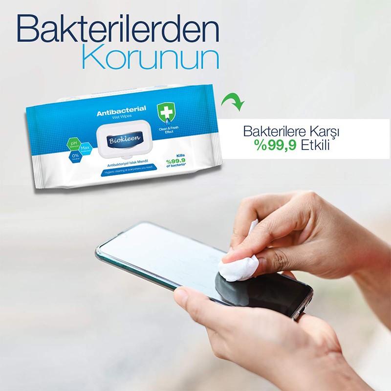 Antibacterial Wipes Manufacturer - Biokleen Private Label OEM 100PCS Clean Fresh Hand Antibacterial Cleaning Wet Wipes