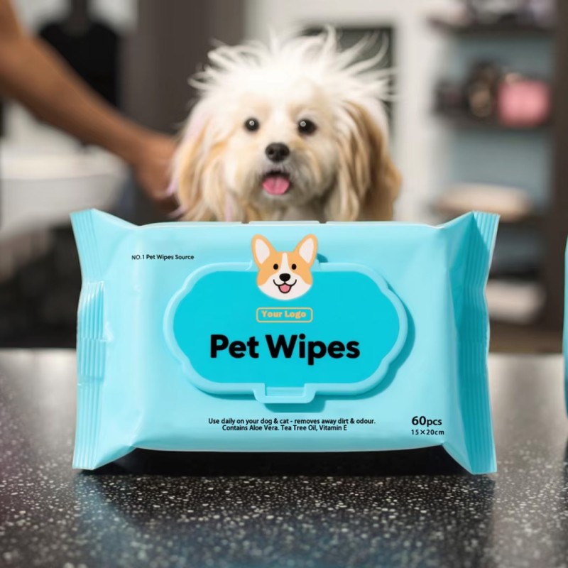 Pet Wet Wipes Factory - Biokleen Custom 60PCS Disposable Eco-friendly Biodegradable Bamboo Pet Dog Wet Grooming Wipes