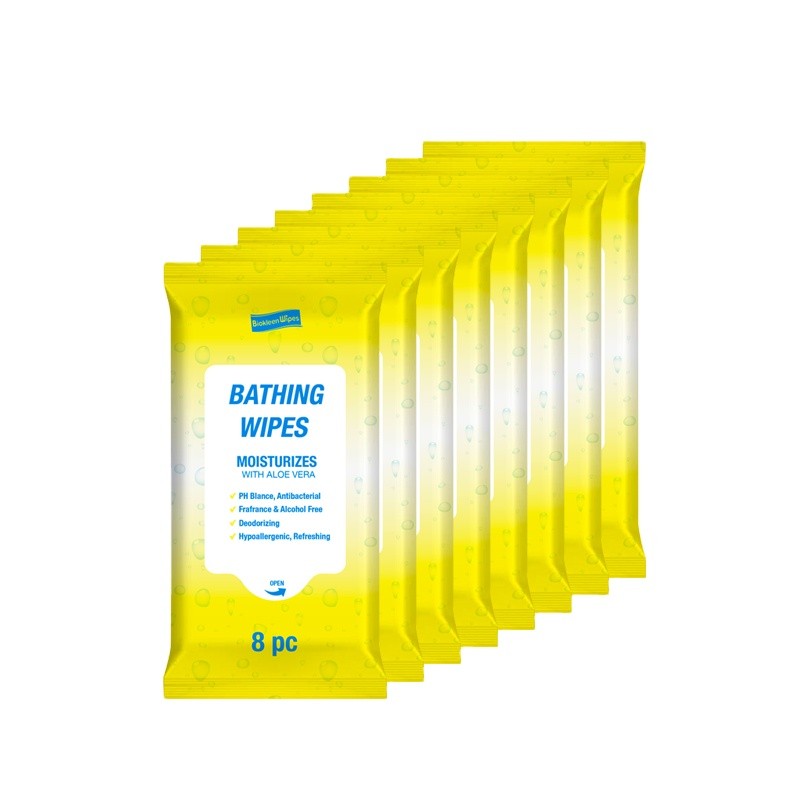 Sponge Wipes Supplier - Biokleen OEM Disposable No Rinse Sponge Hospital Patient Bed Bath Adult Cleansing Wipes Bathing