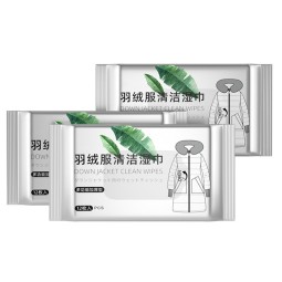 Clothes Clean Wipes Supplier - Biokleen Custom 50pcs Non Woven Down Jacket Clean Decontaminant Cleansing Wet Wipes
