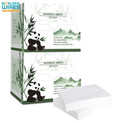 Face Towel Manufacturer - Biokleen 60 Count Bamboo Disposable Face Towel Biodegradable Large Dry Face Wipes Extra Thick