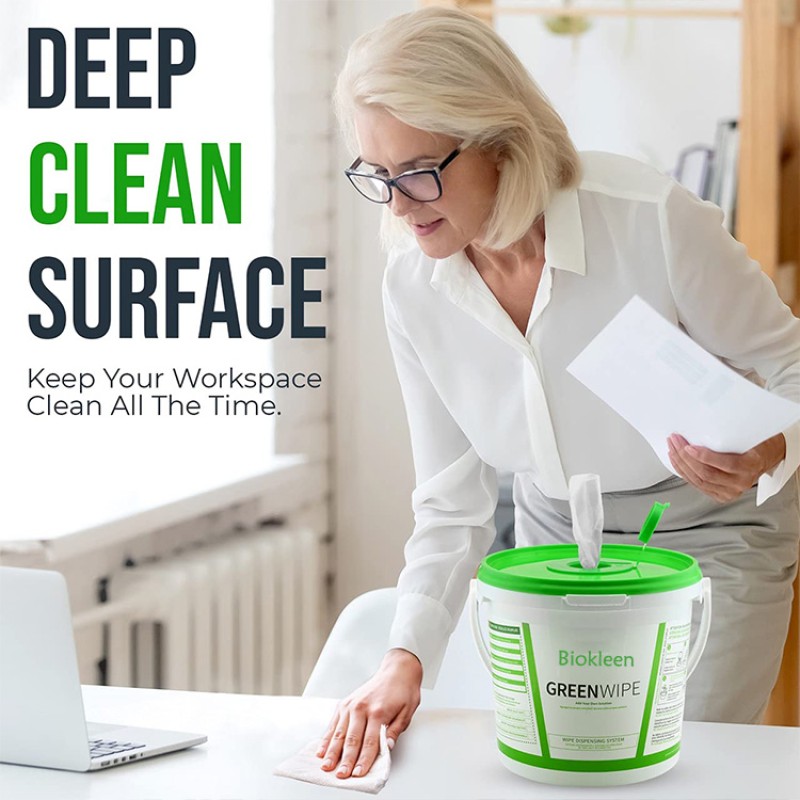Industrial Wipes Manufacturer - Biokleen Best Selling Healthcare Strong Industrial Dry Wipes with No-Splash Bucket