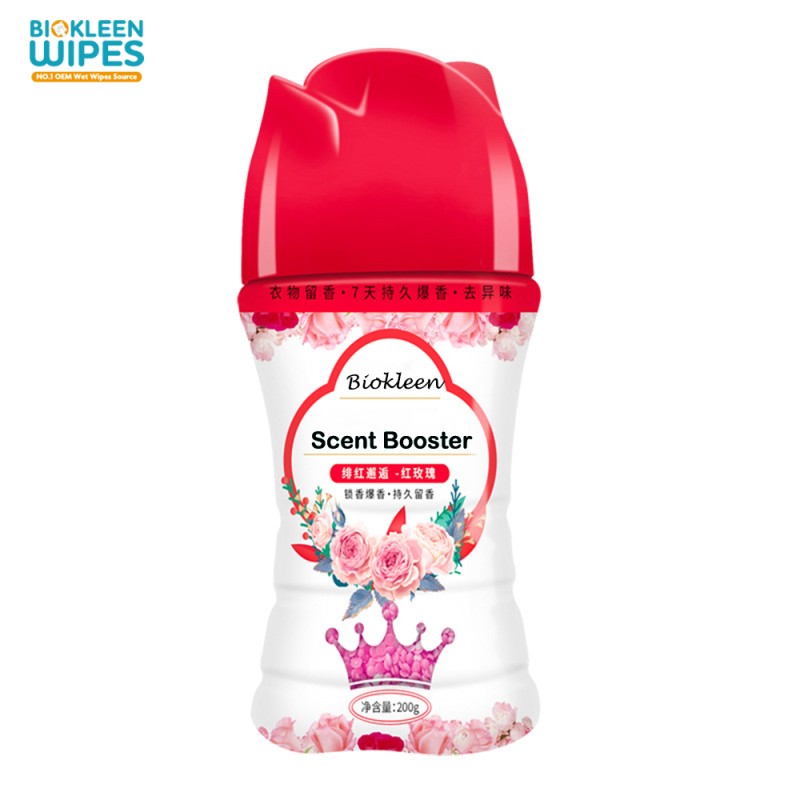 Soft Beads Supplier - Biokleen OEM 200g Soft and Long-lasting Laundry Red Rose Laurel Vanilla Lavender Fragrance Beads